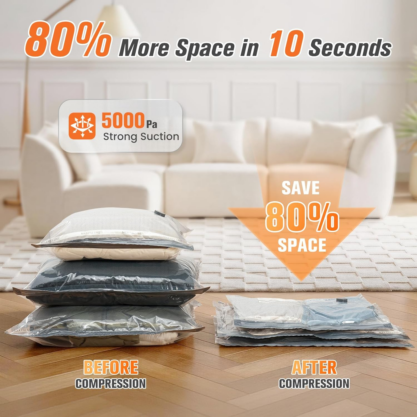 15-Piece Vacuum Storage Set with Cordless Pump and Seal Closure