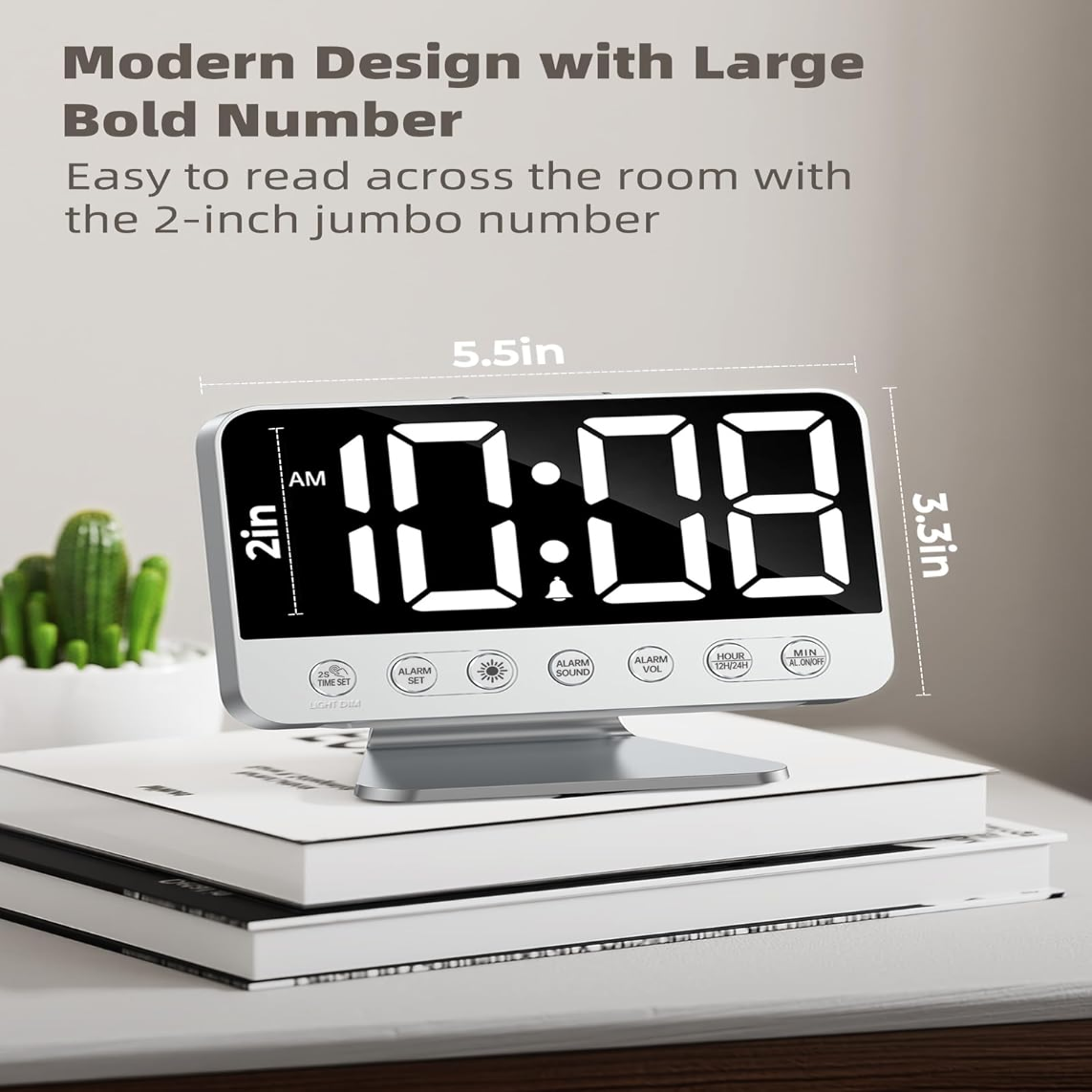Smart Alarm Clock with Battery Backup & Integrated USB Charger