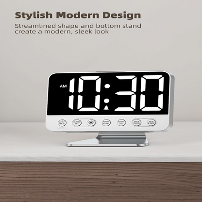 Smart Alarm Clock with Battery Backup & Integrated USB Charger