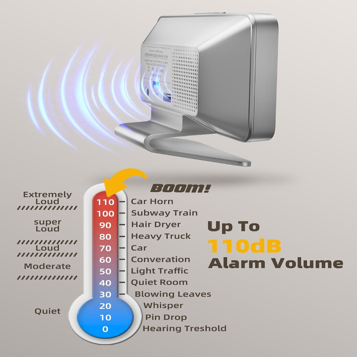 Smart Alarm Clock with Battery Backup & Integrated USB Charger