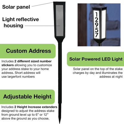 Illuminated Address Stake with Custom Height and Bright LED Display