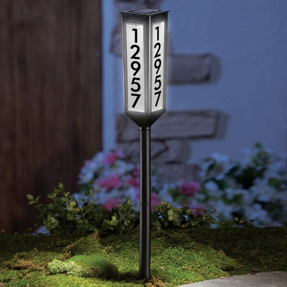 Illuminated Address Stake with Custom Height and Bright LED Display