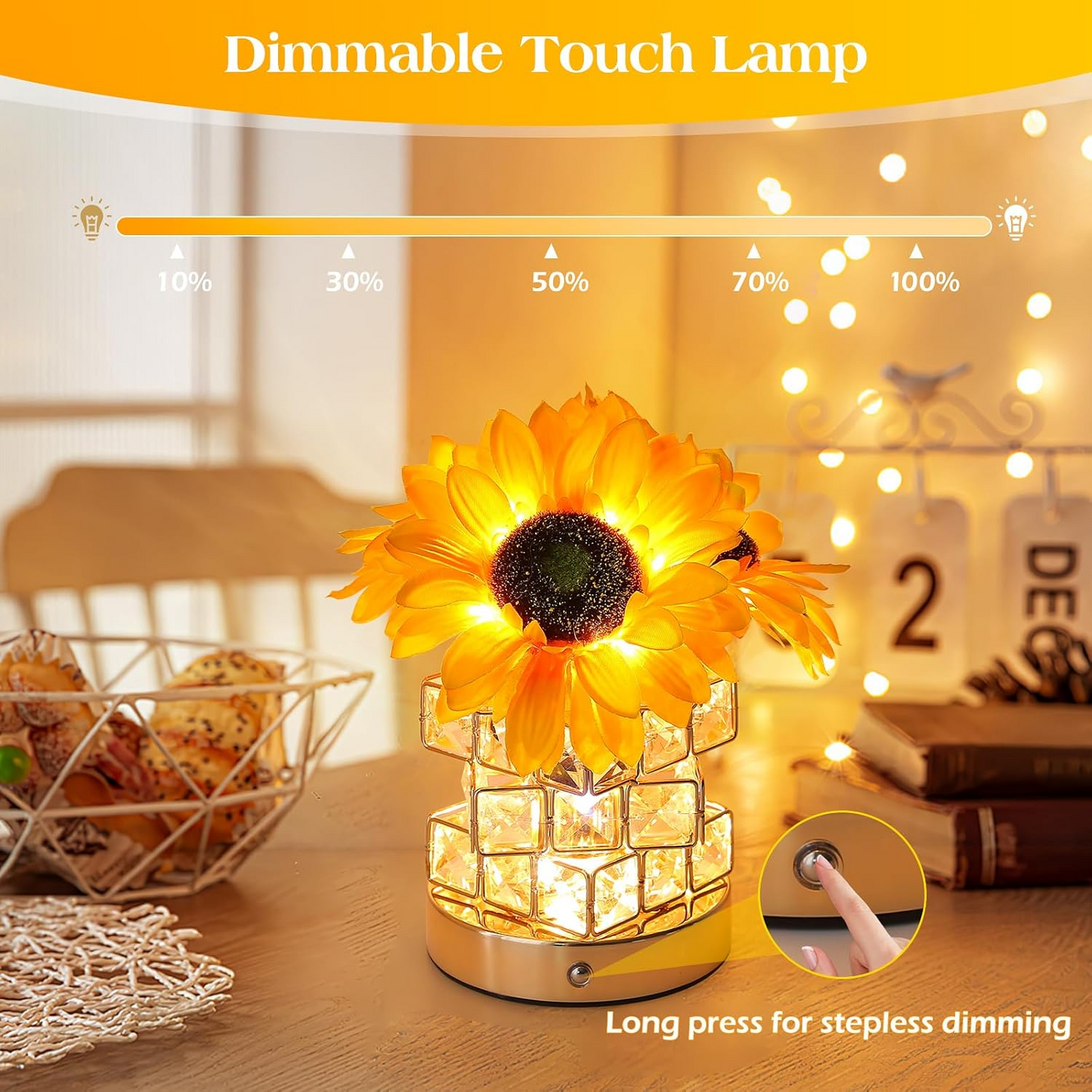 Blossom Glow Touch Lamp with Adjustable Brightness