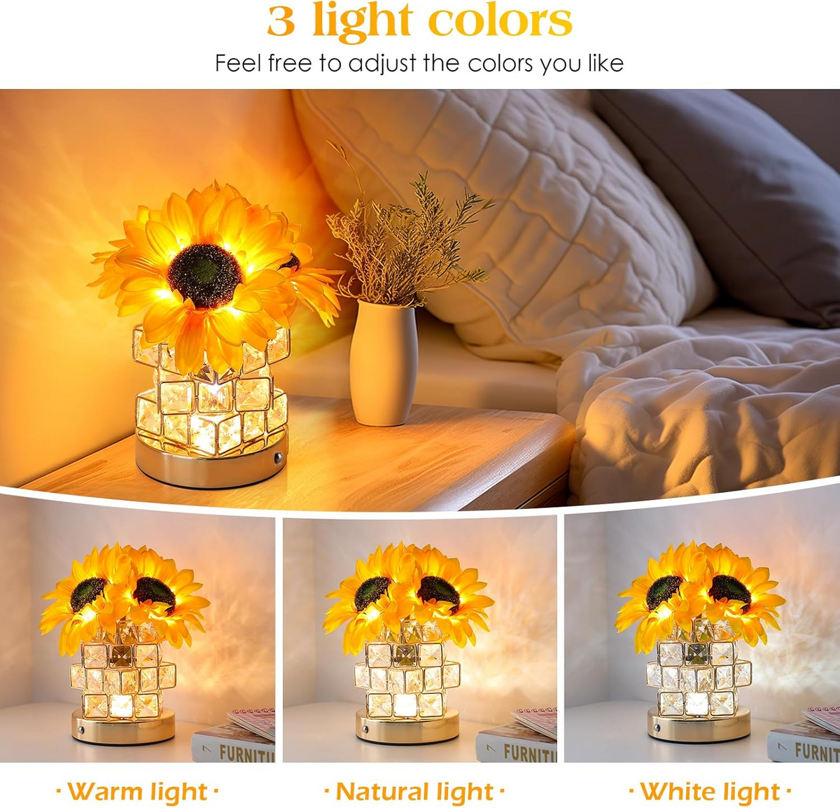 Blossom Glow Touch Lamp with Adjustable Brightness