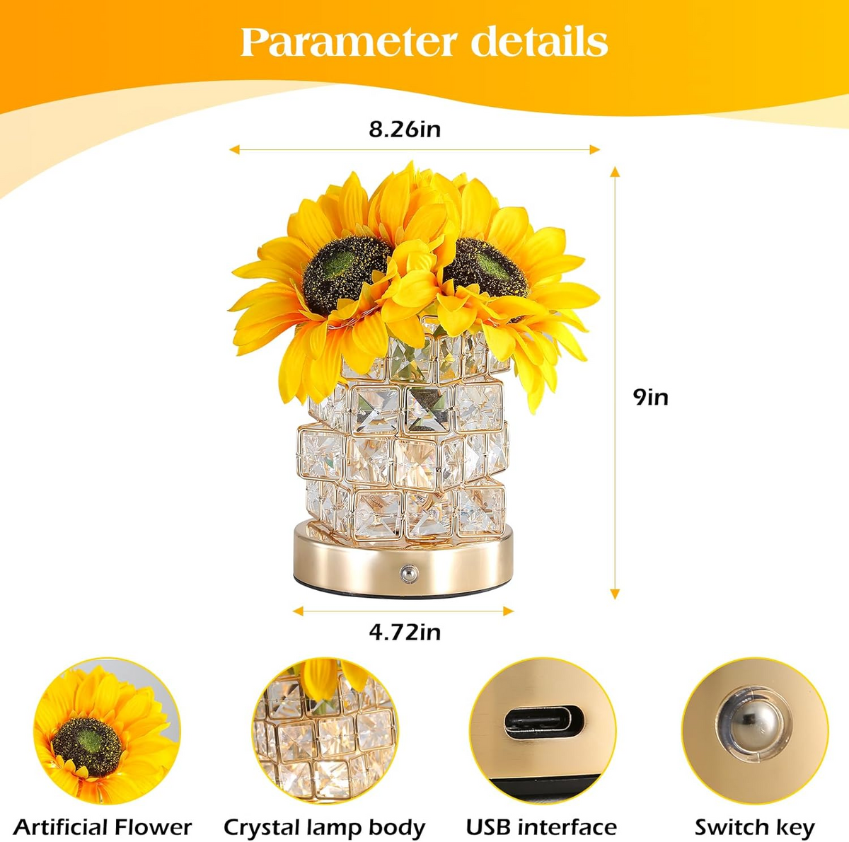 Blossom Glow Touch Lamp with Adjustable Brightness