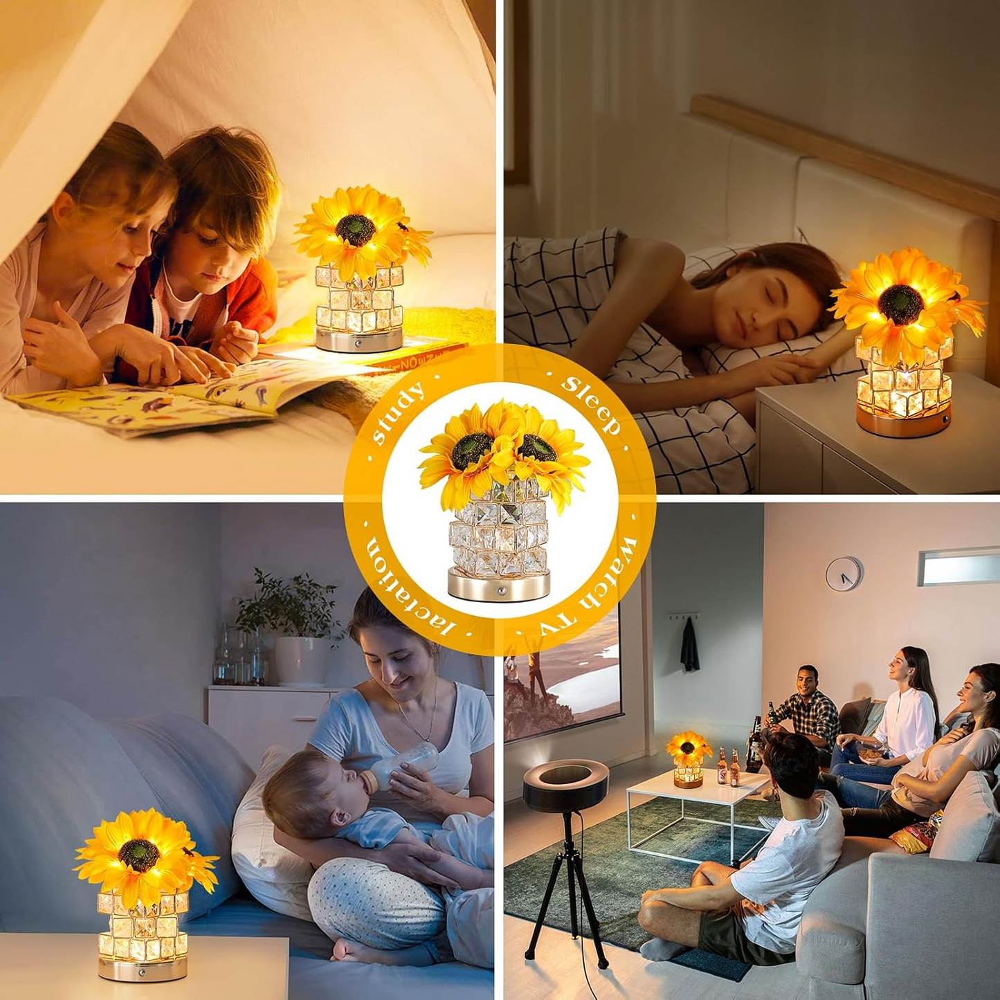 Blossom Glow Touch Lamp with Adjustable Brightness