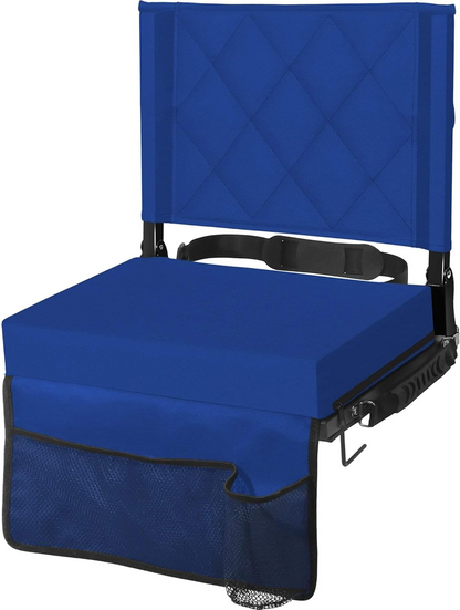 Portable Bleacher Seat with Supportive Backrest and Easy Carry Strap