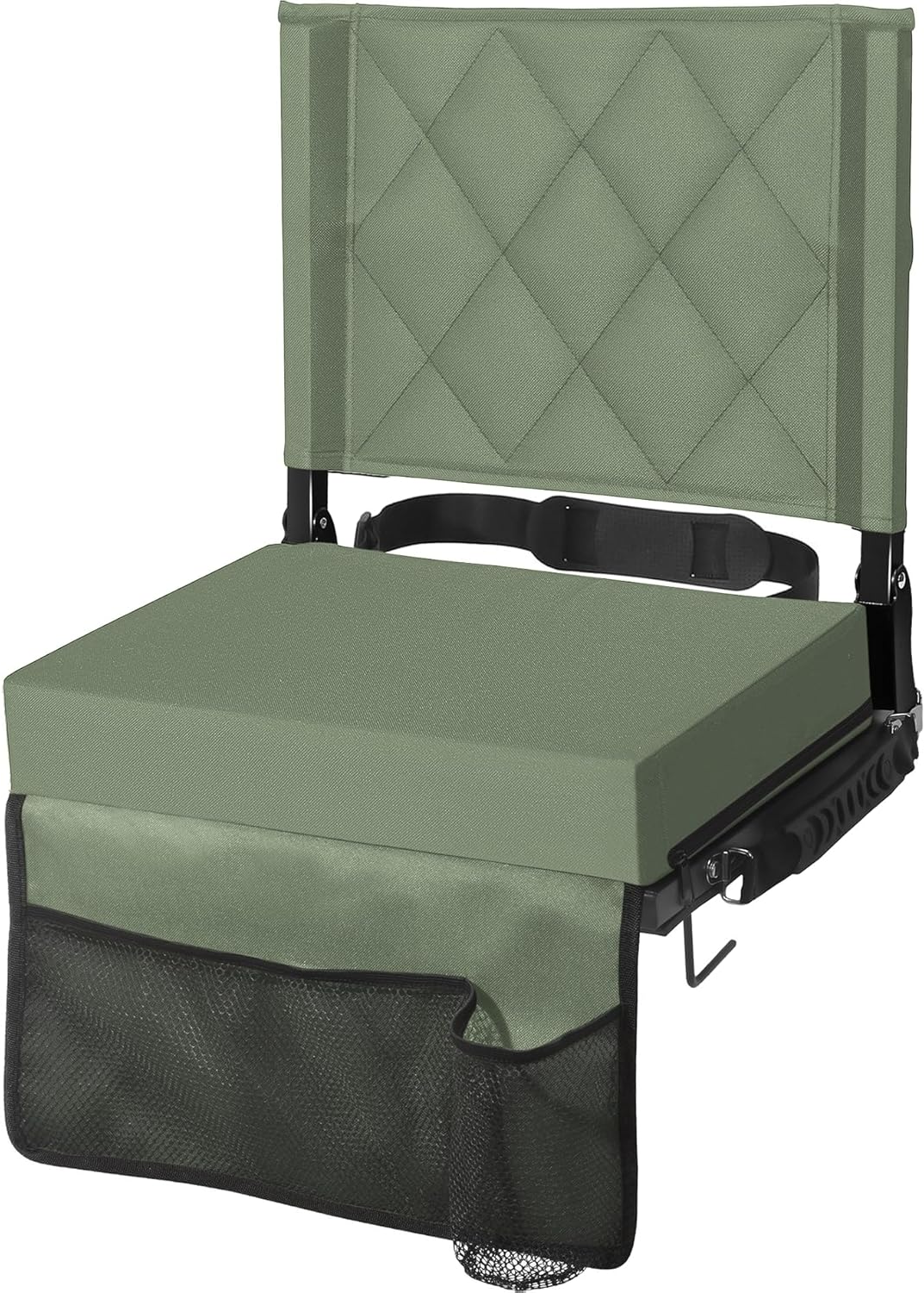 Portable Bleacher Seat with Supportive Backrest and Easy Carry Strap