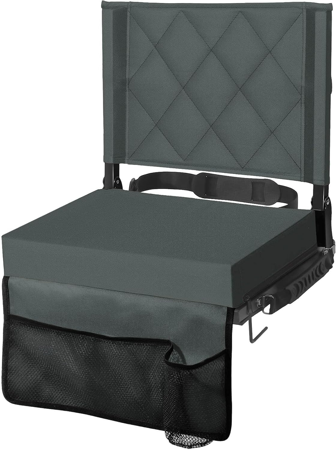 Portable Bleacher Seat with Supportive Backrest and Easy Carry Strap
