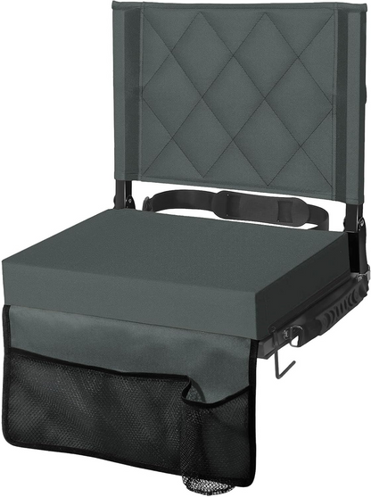 Portable Bleacher Seat with Supportive Backrest and Easy Carry Strap