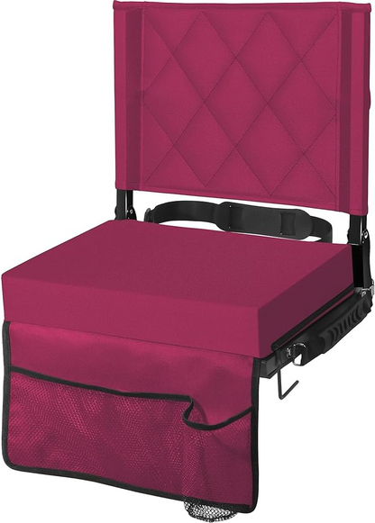 Portable Bleacher Seat with Supportive Backrest and Easy Carry Strap