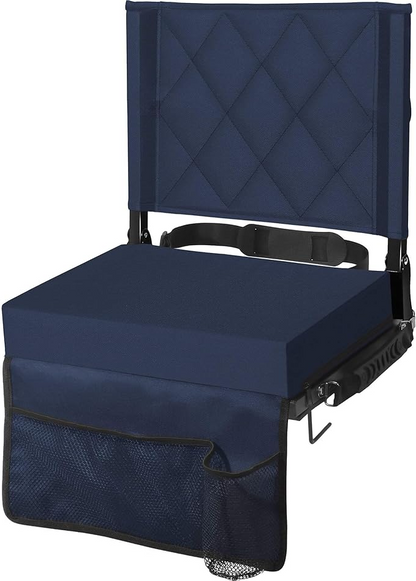 Portable Bleacher Seat with Supportive Backrest and Easy Carry Strap