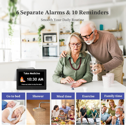 Smart Daily Planner Clock with Visual Reminders and Large Display