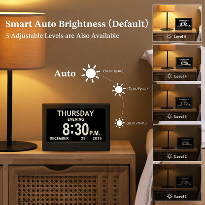 Smart Daily Planner Clock with Visual Reminders and Large Display