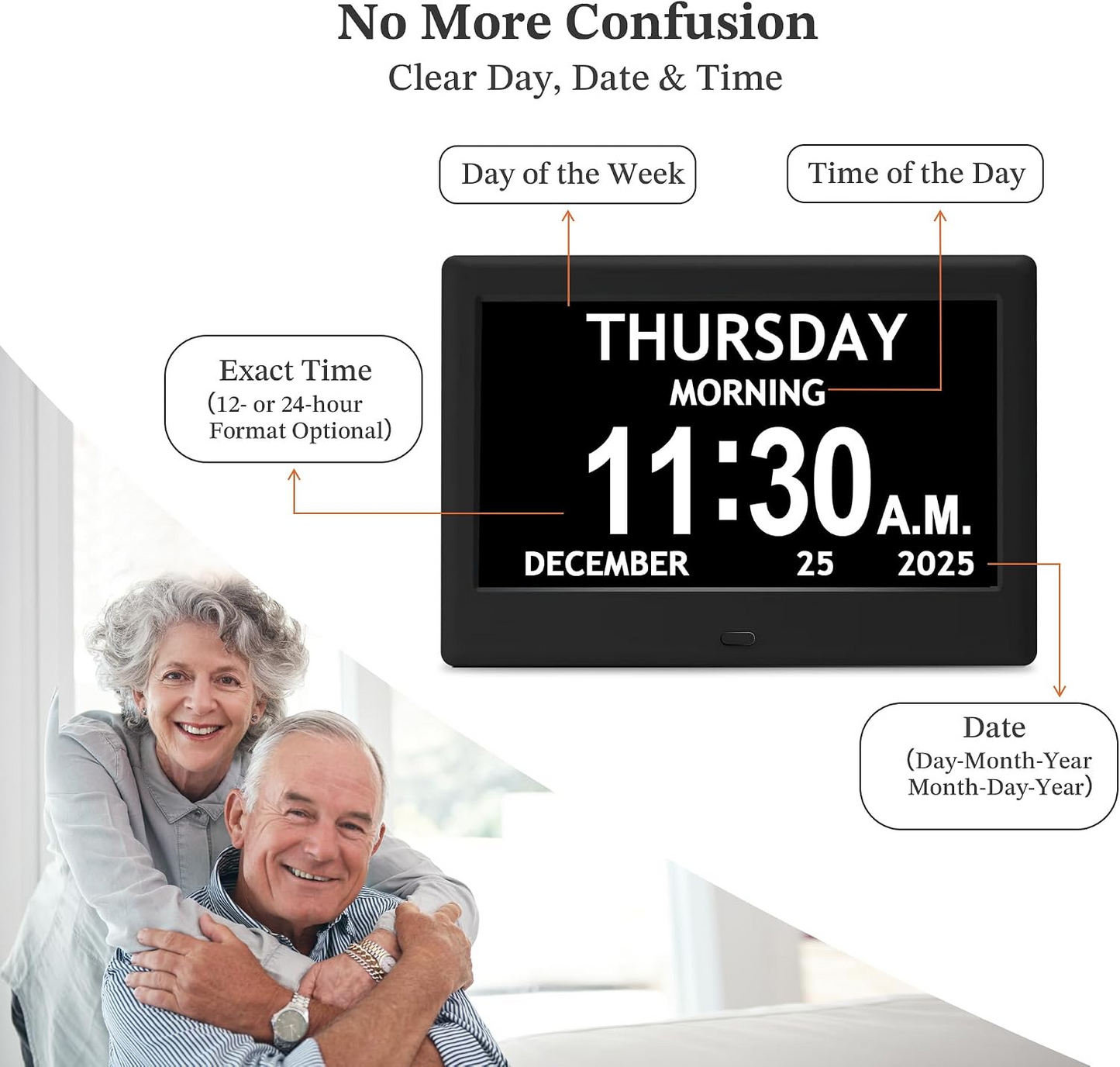 Smart Daily Planner Clock with Visual Reminders and Large Display