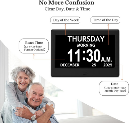 Smart Daily Planner Clock with Visual Reminders and Large Display