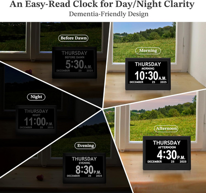 Smart Daily Planner Clock with Visual Reminders and Large Display