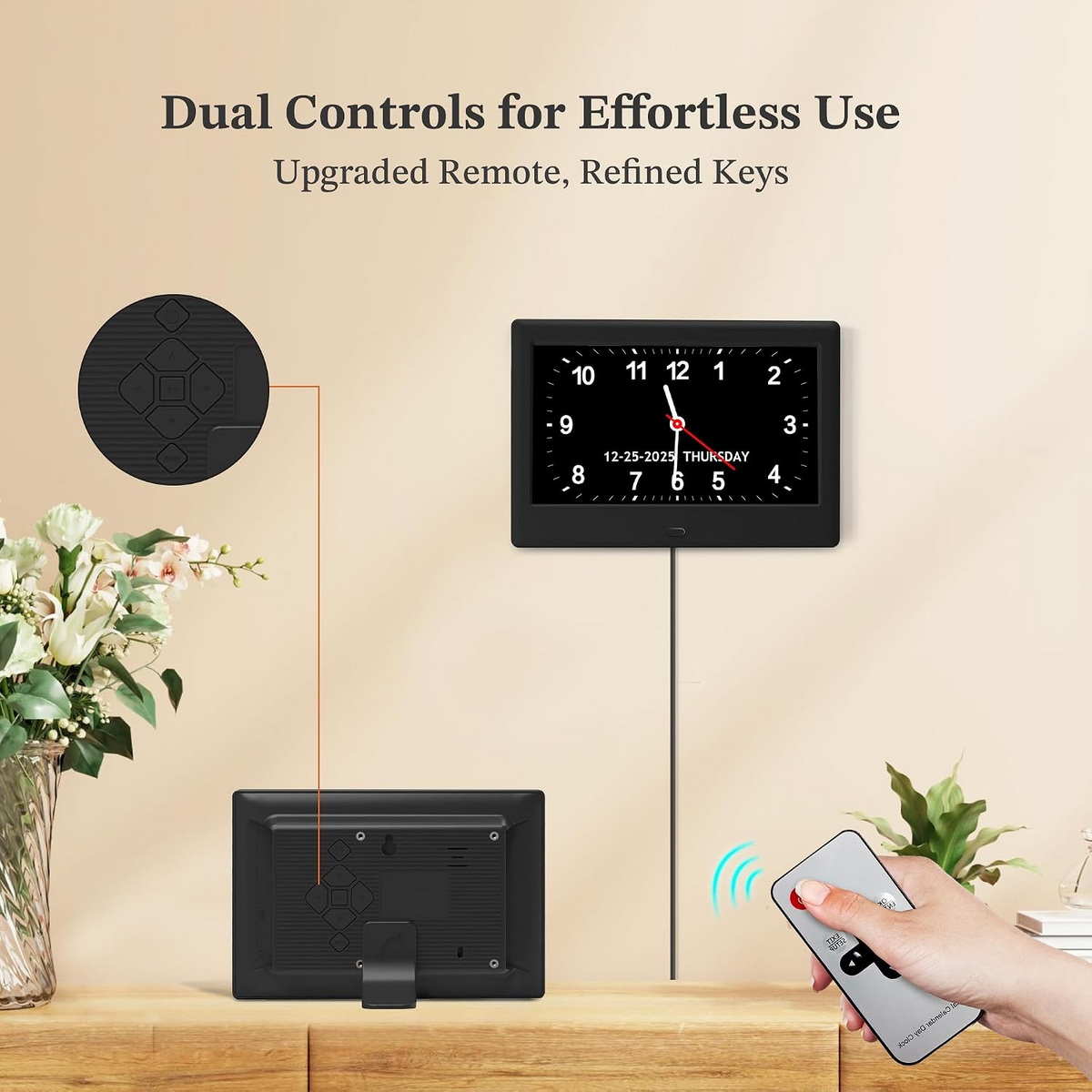 Smart Daily Planner Clock with Visual Reminders and Large Display