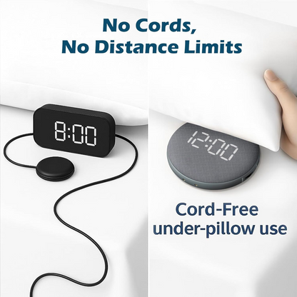Portable Wake-Up Alarm with Vibrating Bed Shaker and 110dB Sound