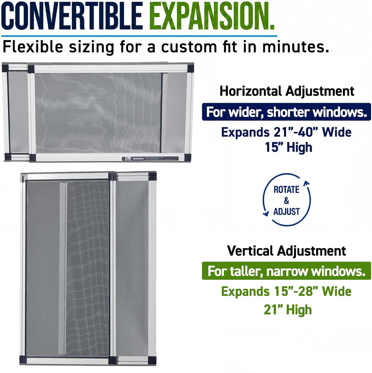 Adjustable Insect Screen with Durable Fiberglass Mesh