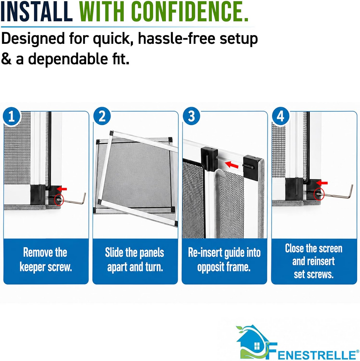Adjustable Insect Screen with Durable Fiberglass Mesh