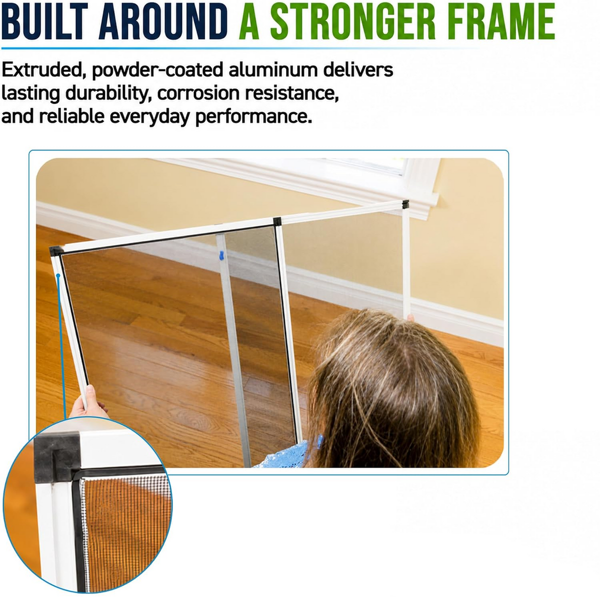 Adjustable Insect Screen with Durable Fiberglass Mesh