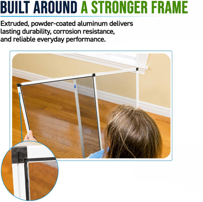 Adjustable Insect Screen with Durable Fiberglass Mesh