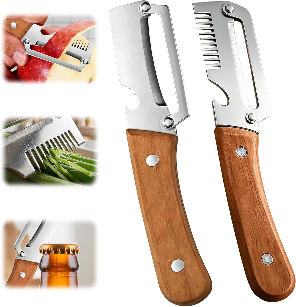 Ergonomic Vegetable Peeler with Versatile Cutting Edges