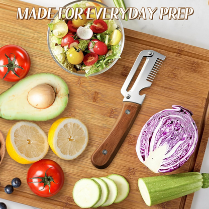 Ergonomic Vegetable Peeler with Versatile Cutting Edges