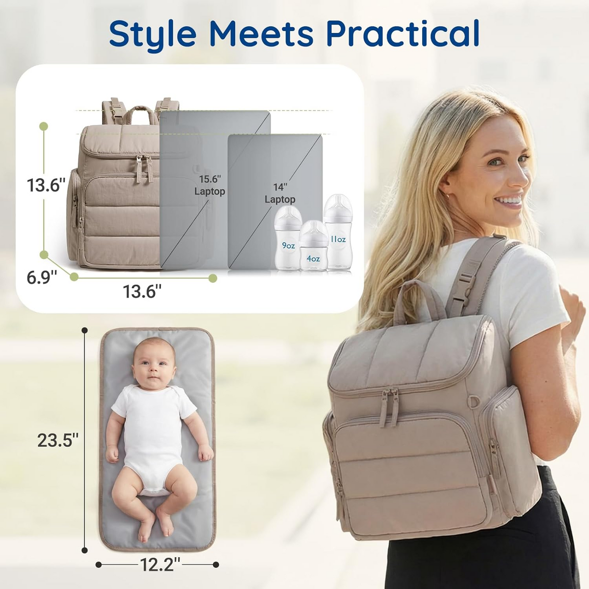 Ultimate Baby Care Backpack with Thermal Bottle Holders