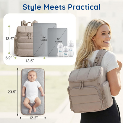 Ultimate Baby Care Backpack with Thermal Bottle Holders