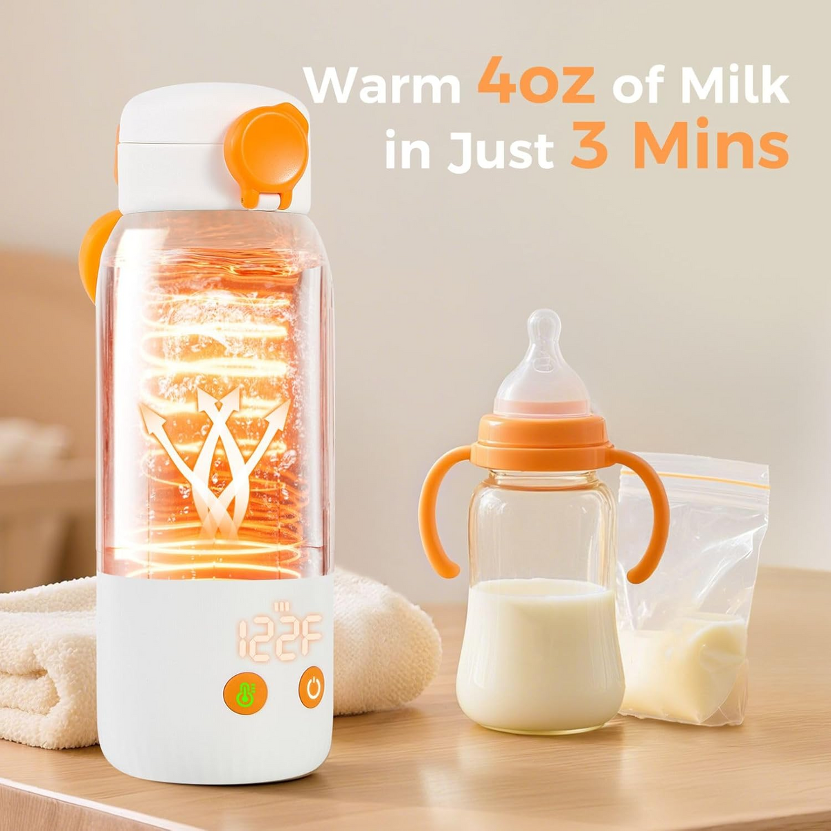 Travel Bottle Heater with 12-Foot Cord & Auto Shutoff Feature