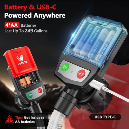 Effortless Liquid Transfer Pump with Battery Power & Adapters