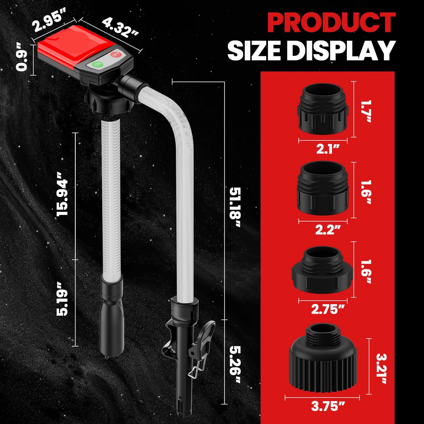Effortless Liquid Transfer Pump with Battery Power & Adapters