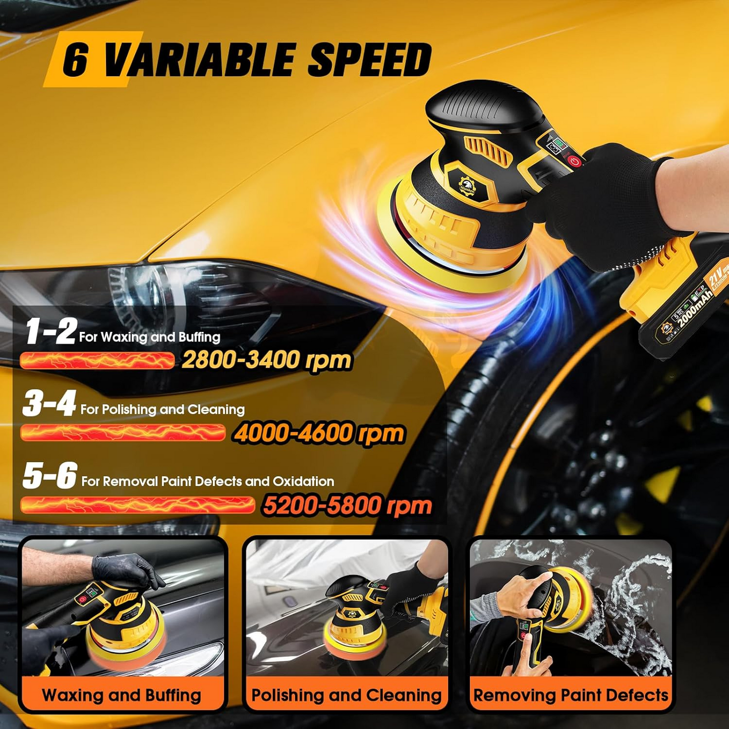 Cordless Paint Polisher for Effortless Auto Detailing