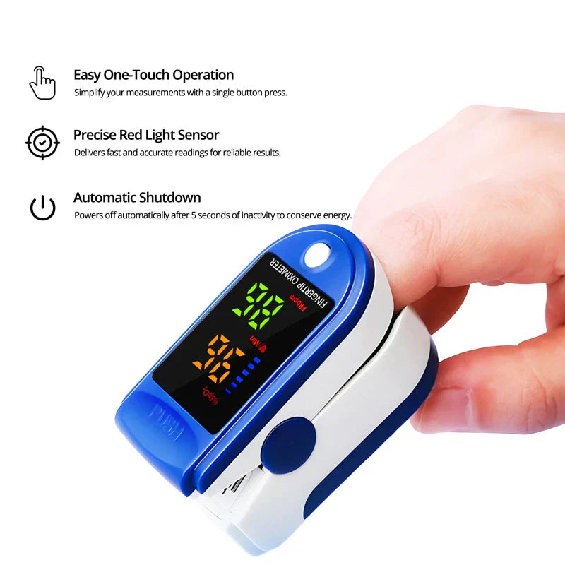 Compact Fingertip Oxygen Monitor with Bright LED Display