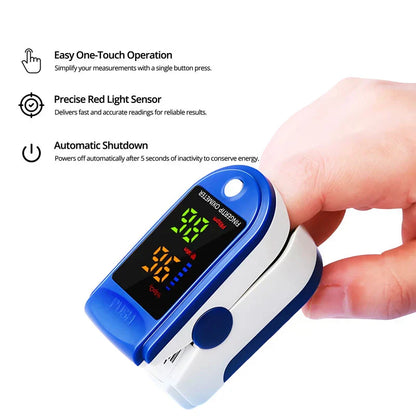 Compact Fingertip Oxygen Monitor with Bright LED Display