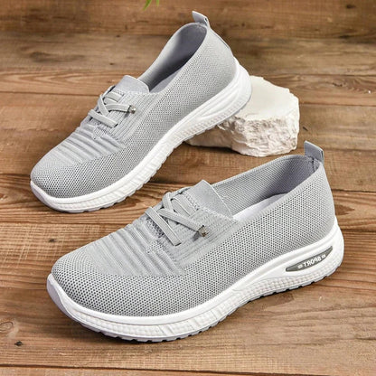Comfortable Slip-On Sneakers for Women, Wide Toe Box Walking Shoes with Arch Support for All-Day Standing