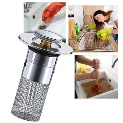 Smart Sink Stopper with Odor Barrier and Built-In Strainer