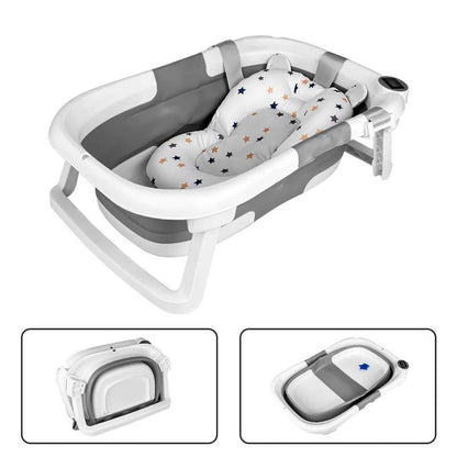 Portable Baby Bath Tub with Temperature Indicator & Soft Liner