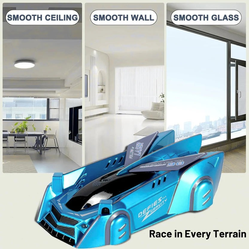 Gravity-Defying RC Stunt Car with LED Lights – Wall Climbing Toy for Kids, USB Rechargeable