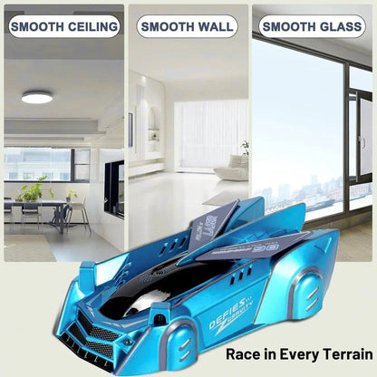 Gravity-Defying RC Stunt Car with LED Lights – Wall Climbing Toy for Kids, USB Rechargeable