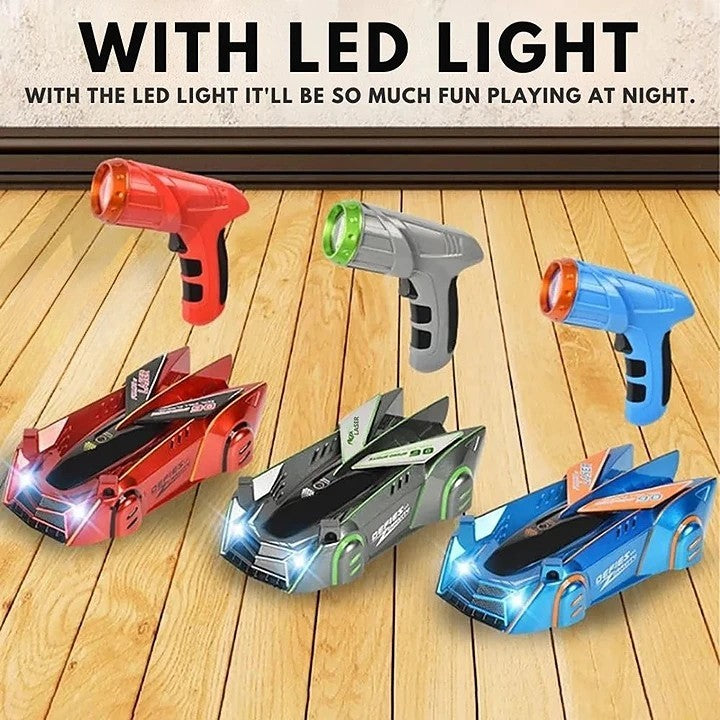 Gravity-Defying RC Stunt Car with LED Lights – Wall Climbing Toy for Kids, USB Rechargeable