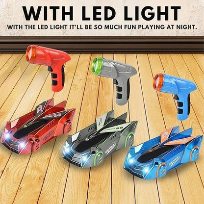 Gravity-Defying RC Stunt Car with LED Lights – Wall Climbing Toy for Kids, USB Rechargeable