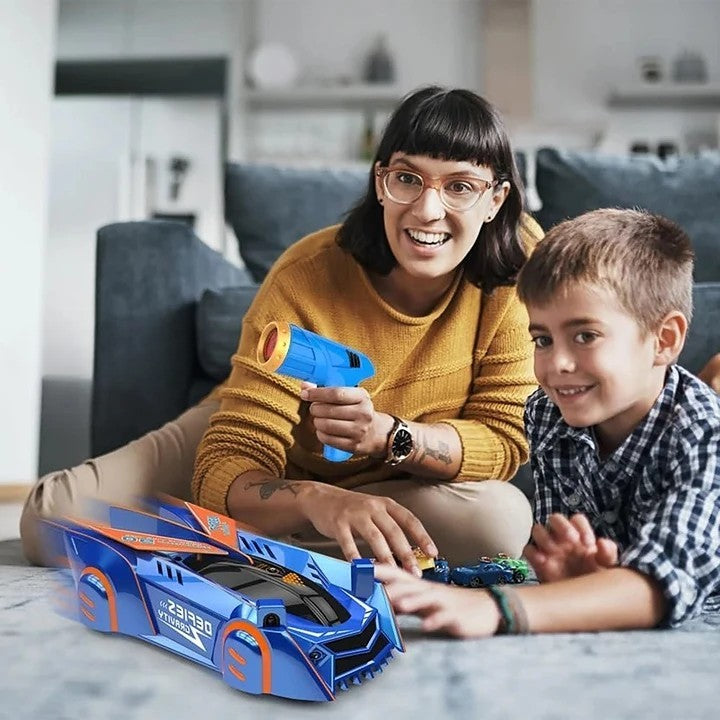 Gravity-Defying RC Stunt Car with LED Lights – Wall Climbing Toy for Kids, USB Rechargeable