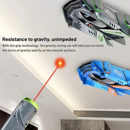 Gravity-Defying RC Stunt Car with LED Lights – Wall Climbing Toy for Kids, USB Rechargeable
