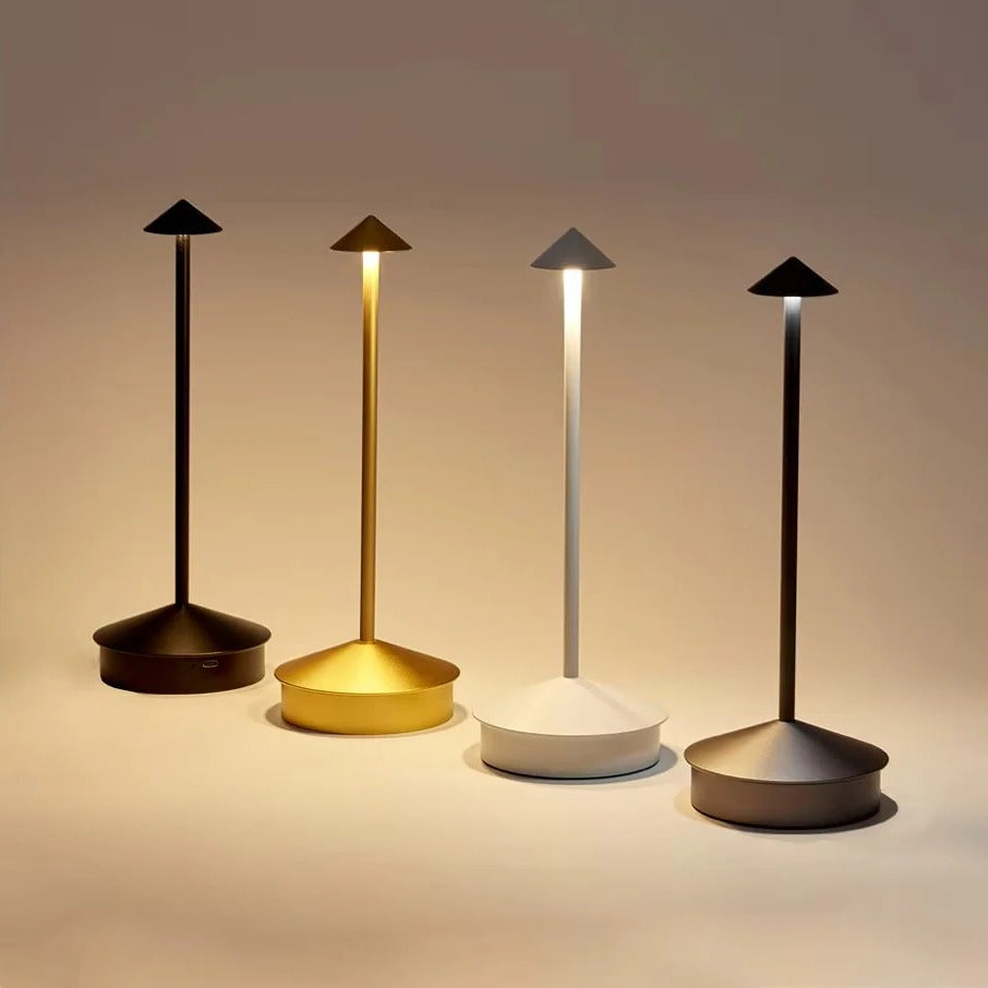 Portable LED Table Lamp with Touch Activation and Adjustable Colors