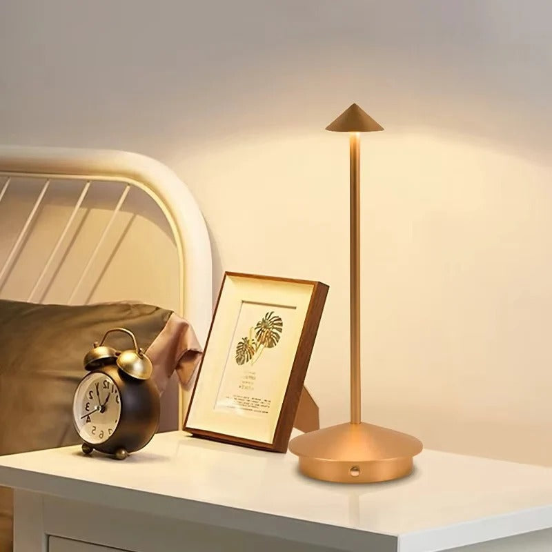 Portable LED Table Lamp with Touch Activation and Adjustable Colors