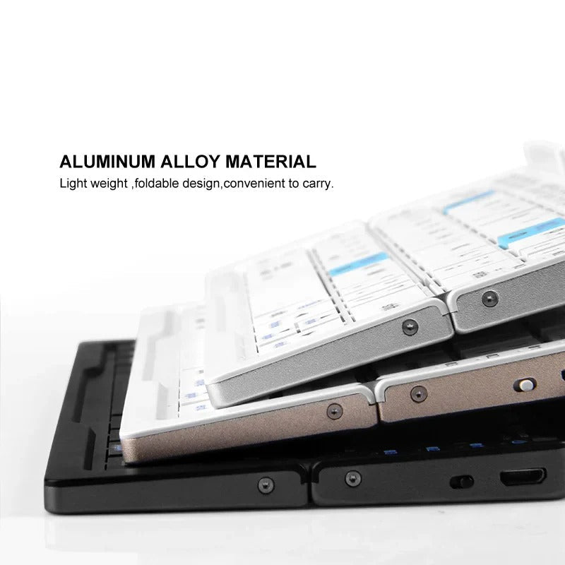 Compact Wireless Keyboard with Adjustable Stands for Multi-Devices