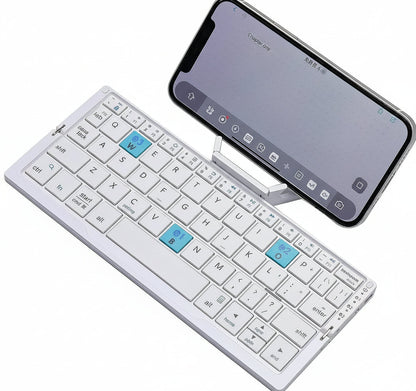 Compact Wireless Keyboard with Adjustable Stands for Multi-Devices